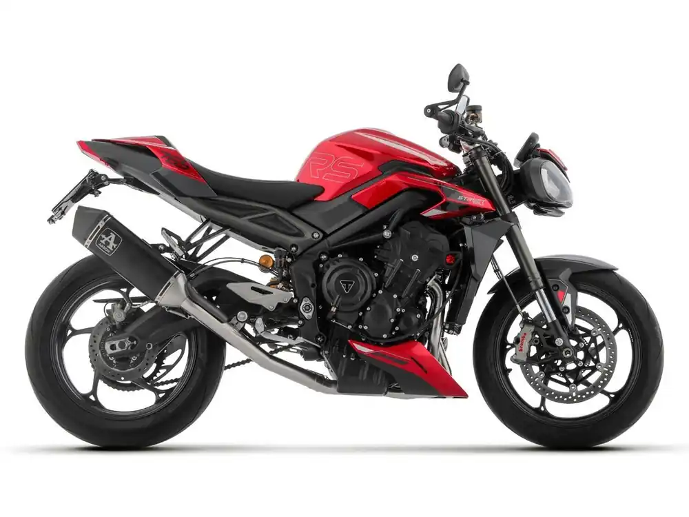 Spedito Oggi IMPIANTO COMPLETO ALLUMINIO DARK ARROW OMOLOGATO TRIUMPH STREET TRIPLE 765 RS 2023-2024-