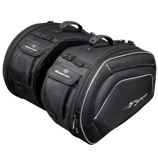Borse laterali Bagster Tourer a volume variabile da 15 a 25 lt nere- Offerta Limitata