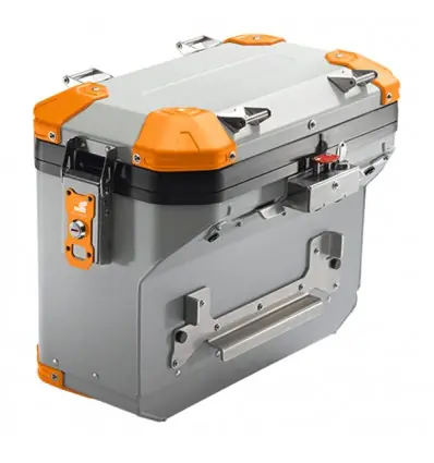 Esclusivo Valigia laterale MyTech Model-X da 41 litri scaricata argento-Arancio