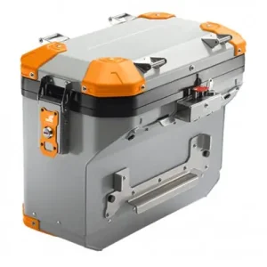 Valigia laterale MyTech Model-X da 32 litri scaricata argento-Arancio Solo Oggi