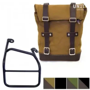 Kit borsa laterale dx Unit Garage in canvas per Ducati Scrambler 1100 e 1100 Pro-Beige e marrone Solo Oggi