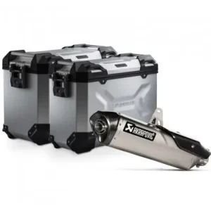 Set valigie laterali alluminio SW-Motech Trax ADV + scarico Akrapovic per Triumph Tiger 900 dal 2020- Spedito Oggi