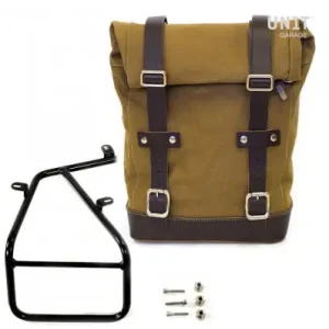 Non Perdere Kit borsa laterale Unit Garage in canvas per BMW R-Nine T-Beige e marrone