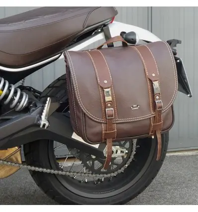 Promo Stagionale Borsa laterale MCJ Business in pelle marrone per Ducati Scrambler-
