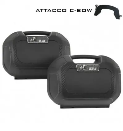 Scelto Dai Clienti Valigie laterali Hepco & Becker Orbit 22 litri nere attacco C-Bow-