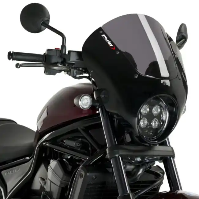 Reso Gratuito Cupolino Puig Dark Night per Honda CMX 1100 Rebel dal 2021 fume chiaro-