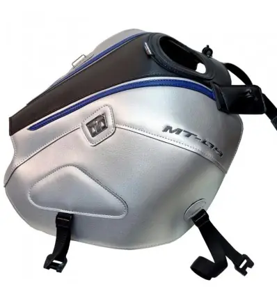Copriserbatoio Bagster per Yamaha MT-09 21-23 in similpelle argento, nero e blu- Sconto