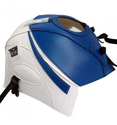Promozione Copriserbatoio Bagster per Suzuki Inazuma 250 13-15 in similpelle blu e bianco-
