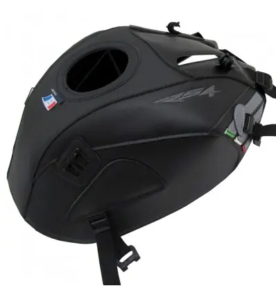 Quantità Limitata Copriserbatoio Bagster per Aprilia RS4 125 dal 2013 in similpelle nero opaco e acciaio-