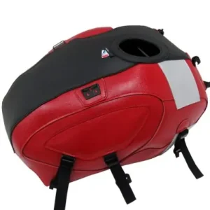Copriserbatoio Bagster per Yamaha XSR 900 16-21 in similpelle nero, rosso e argento- Scelto Dai Clienti