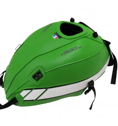 Compra Online Copriserbatoio Bagster per Kawasaki Z900 RS dal 2018 in similpelle verde e bianco-