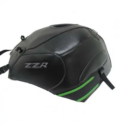 Offerta Del Giorno Copriserbatoio Bagster per Kawasaki ZZR1400 in similpelle nero, nero opaco e verde-