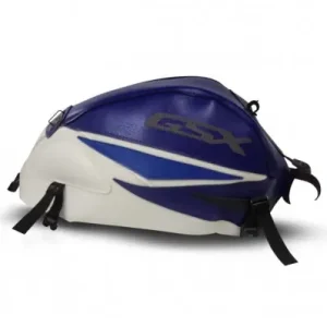 Sconto Copriserbatoio Bagster per Suzuki GSX 1400 in similpelle bianco, blu e grigio-