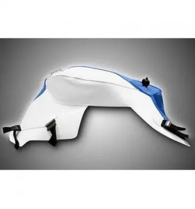 Copriserbatoio Bagster per BMW F800R 09-11 in similpelle bianco e azzurro- Esclusivo