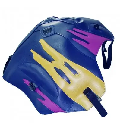 Copriserbatoio Bagster per Honda XRV 750 Africa Twin 93-03 in similpelle blu marino, ribes nero e havana- Novità