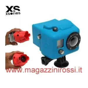 Custodia XSories Silicone Cover Hooded per videocamera GoPro HD in gomma blu- Esclusivo