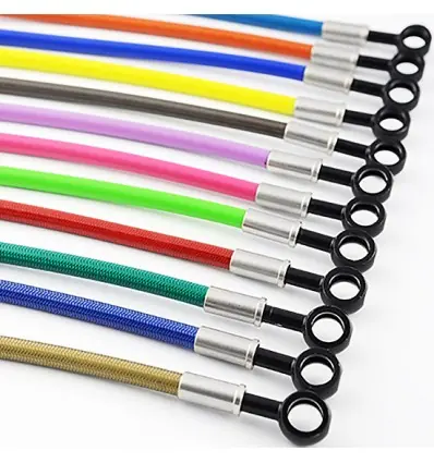 Prezzo Scontato Kit tubi freno Accossato in treccia per Triumph Tiger 1050 07-09-Arancio