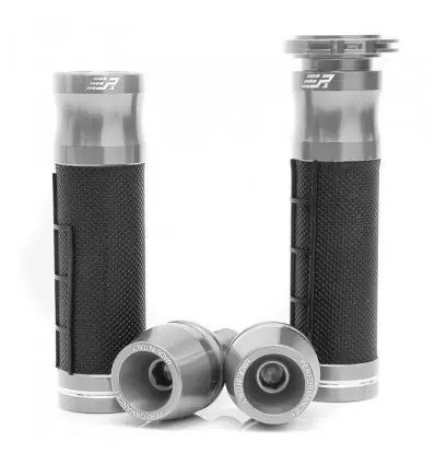 Kit manopole gas rapido e stabilizzatori per Yamaha T-Max 500 e 530-Argento Offerta Lampo