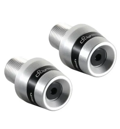 Professionale Terminali manubrio Lightech conici bicolore per Yamaha T-Max, MT07, MT09...-Argento