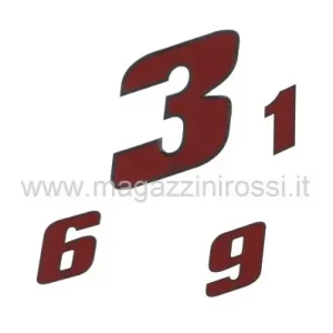 Numero adesivo anodizzato rosso- Nuovo Arrivo
