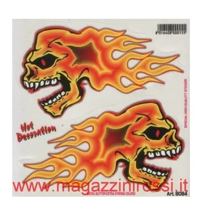 Set Adesivi medi Teschi con Fiamme- Di Tendenza