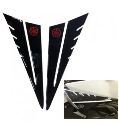 Kit adesivi resinati fianchetti anteriori Yamaha T-Max 530cc 2012 nero logo rosso- Direttamente Dal Produttore