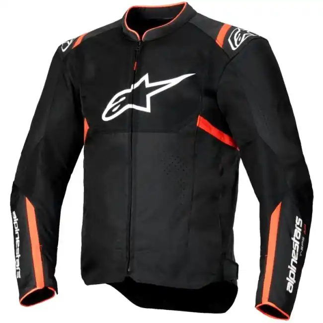 Giacca da moto Alpinestars T-SPS Air V2 Jacket nero e rosso fluo-S Occasione Imperdibile
