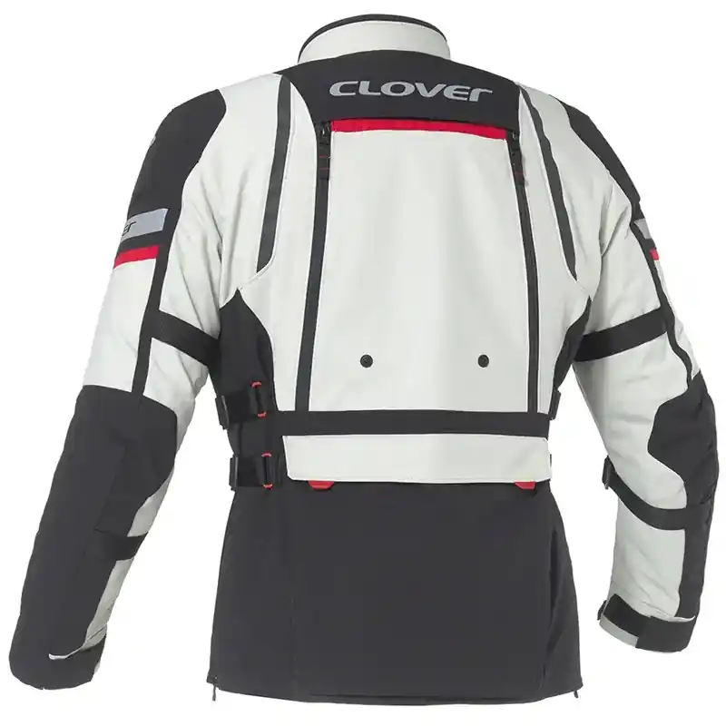 Giacca da moto Clover GTS-5 WP Airbag grigia, nera e rossa-M Esclusivo