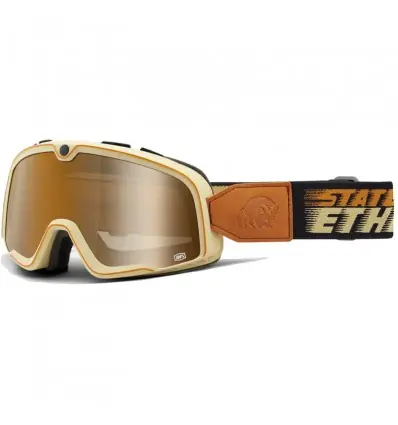 Reso Gratuito Occhiali da moto Barstow 100% State Of Ethos con elastico marrone e nero-