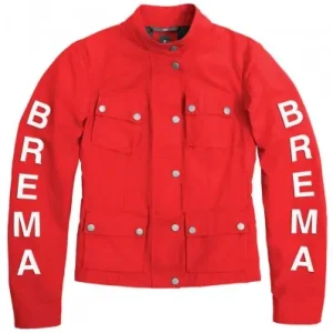 Nuova Collezione Giacca da moto Brema Silver Vase J Woman rossa e bianca-XS