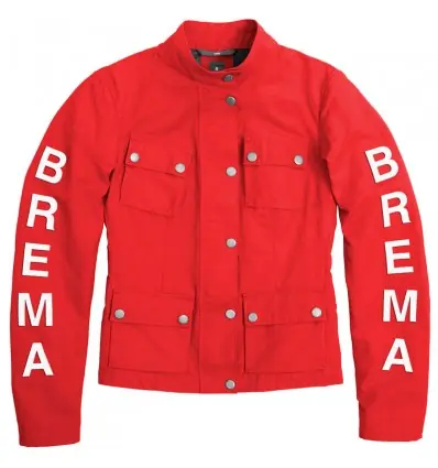 Nuova Collezione Giacca da moto Brema Silver Vase J Woman rossa e bianca-XS