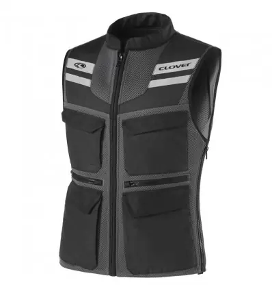 Spedito Oggi Gilet da moto Clover SW-2 nero e grigio-S