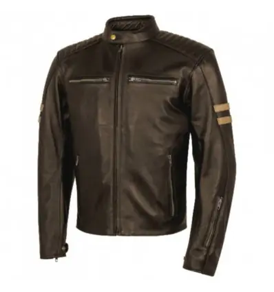 Giacca da moto in pelle Moore Legend marrone scura-S A Buon Prezzo