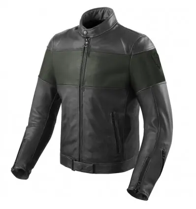 Ultima Occasione Giacca da moto in pelle Revit Nova Vintage nera e verde-48
