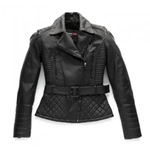 Sconto Giacca da moto in pelle Blauer Trinity da donna nera-XS