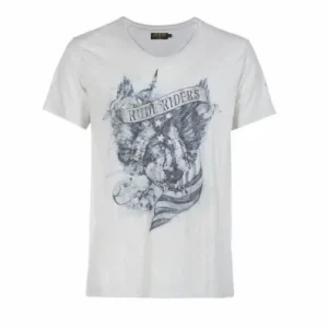 T-Shirt Rude Riders da uomo American Eagle con stampa-S Pagamento Sicuro