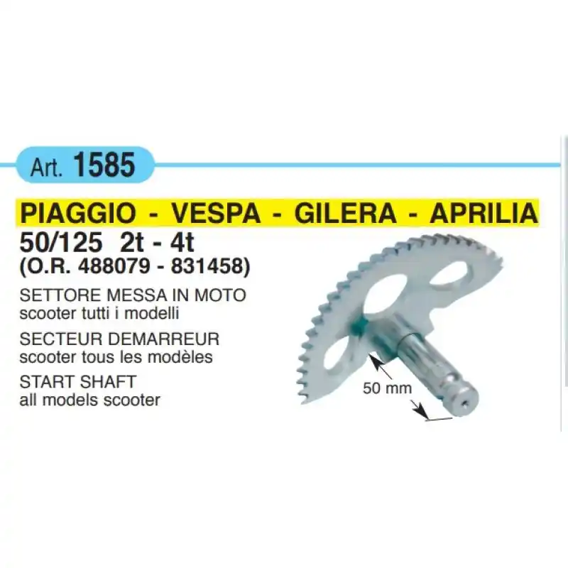 Settore messa in moto perno 50 mm Saldi