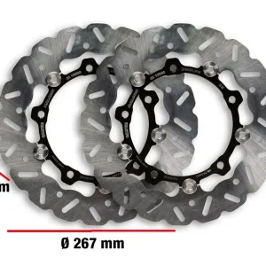 COPPIA DISCHI FRENO ANTERIORE WHOOP DISC ESTERNO 267-SPESSORE 3,5MM MALOSSI YAMAHA X MAX 400 IE 4T LC EURO 3 -2016 (H330E)- Esclusivo