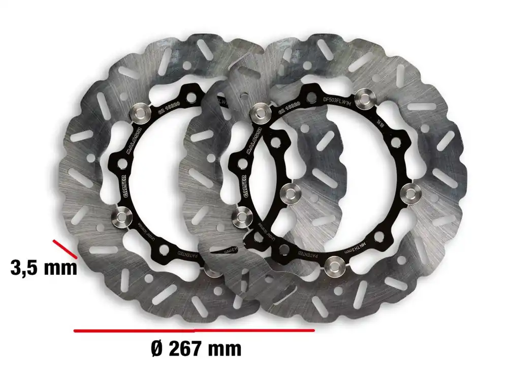 COPPIA DISCHI FRENO ANTERIORE WHOOP DISC ESTERNO 267-SPESSORE 3,5MM MALOSSI YAMAHA X MAX 400 IE 4T LC EURO 3 -2016 (H330E)- Esclusivo