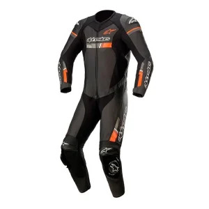 TUTA PELLE RACING GP FORCE CHASER ALPINESTARS NERO / ROSSO FLUO-48 - Ordinabile Offerta Del Giorno
