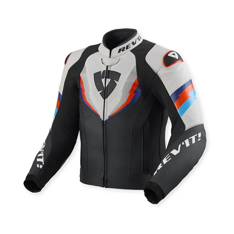 Giacca Pelle Rev'It Quantum 3 nero grigio-46 Sconto