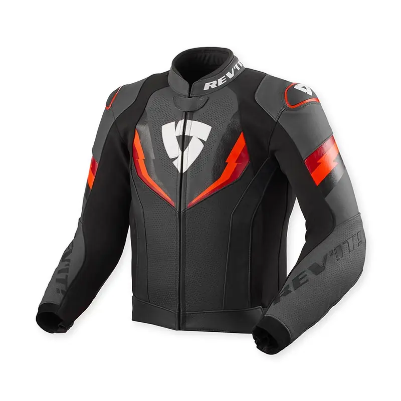 Giacca Pelle Rev'It Quantum 3 nero rosso-46 Economico