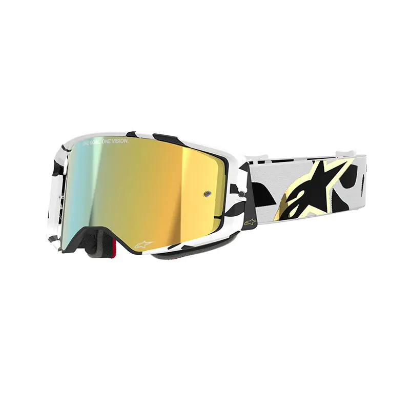Maschera Alpinestars Supertech Corp bianco oro- Prezzo Conveniente