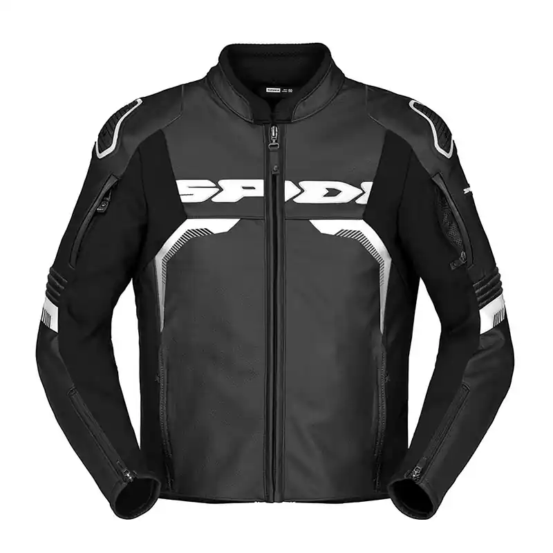 Esclusivo Giacca Pelle Spidi Evorider 3 nero bianco-48