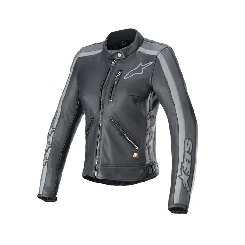 Direttamente Dal Produttore Giacca Pelle Alpinestars Stella Dyno nero grigio-XS