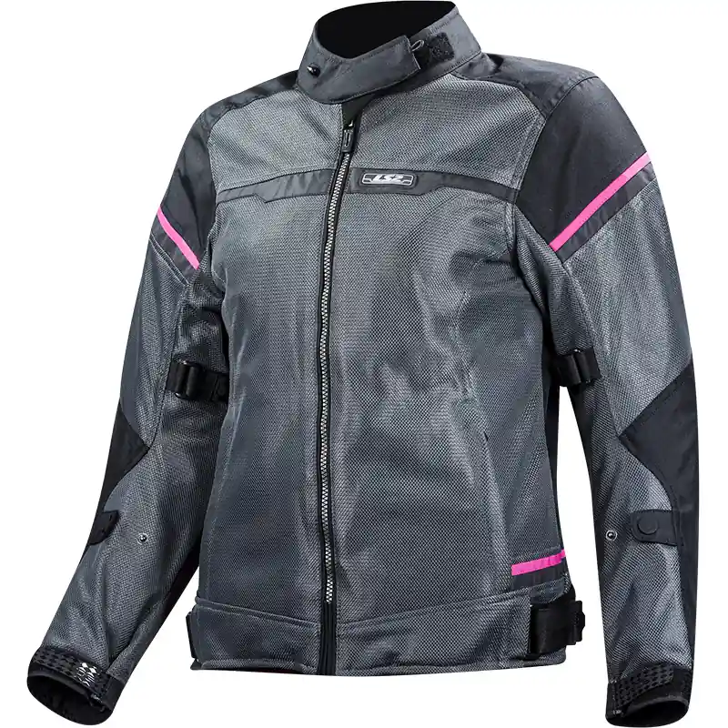Must-Have Giacca Donna LS2 Riva nero grigio scuro rosa-2XL