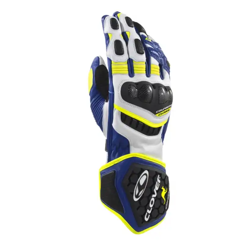Must-Have Guanti Clover RS-9 Race Replica bianco blu giallo-S