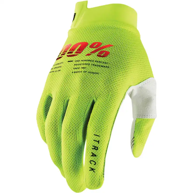 Professionale 100% Guanto Cross iTrack giallo fluo-XL