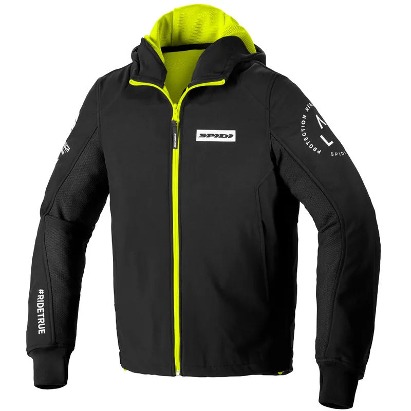Giacca Spidi Hoodie Armor Evo nero giallo fluo-L Occasione Imperdibile