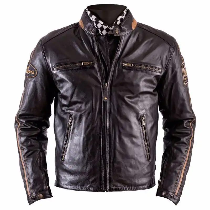 Saldi Giacca In Pelle Helstons Ace Rag marrone-S